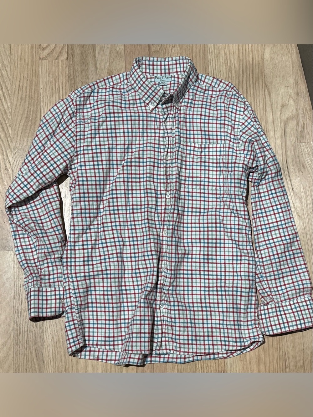 Papo D’Anjo Flannel Button-Down Polo Shirt 10 10y